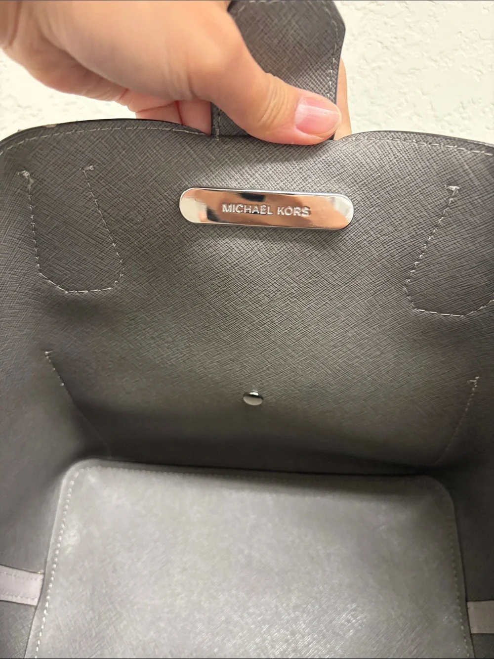 Michael Kors Grey Saffiano Leather Tote